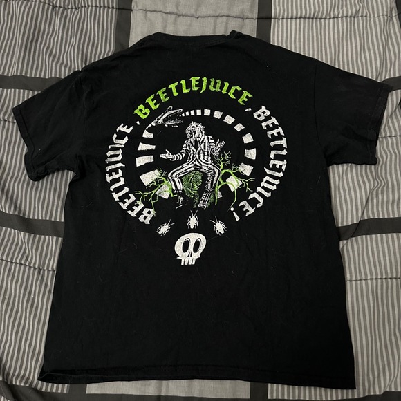 Beetlejuice Other - Beetlejuice Shirt Men Large Black Short Sleeve Graphic Skull Snake Movie Tee